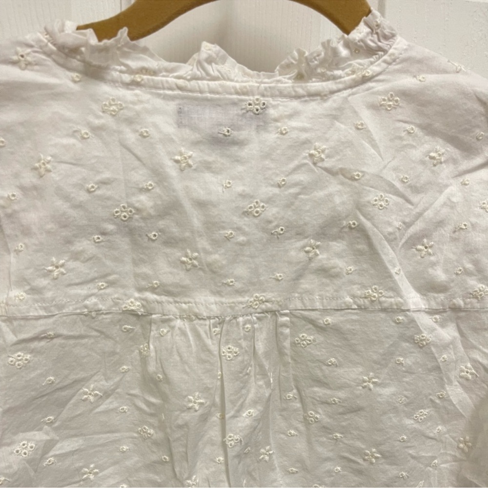 J Crew White Eyelet Blouse. Sz Small - Picture 9 of 10